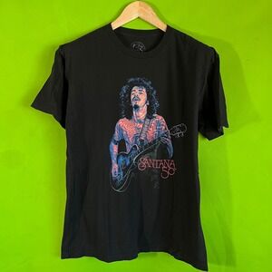 Carlos Santana Band Art Graphic T Shirt Mens XL Black Music Concert Tour Tee
